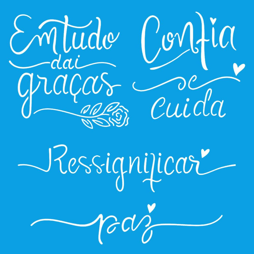 Stencil Litoarte 20x20 STXX-189 Palavras de Agradecimento - Palácio da Arte