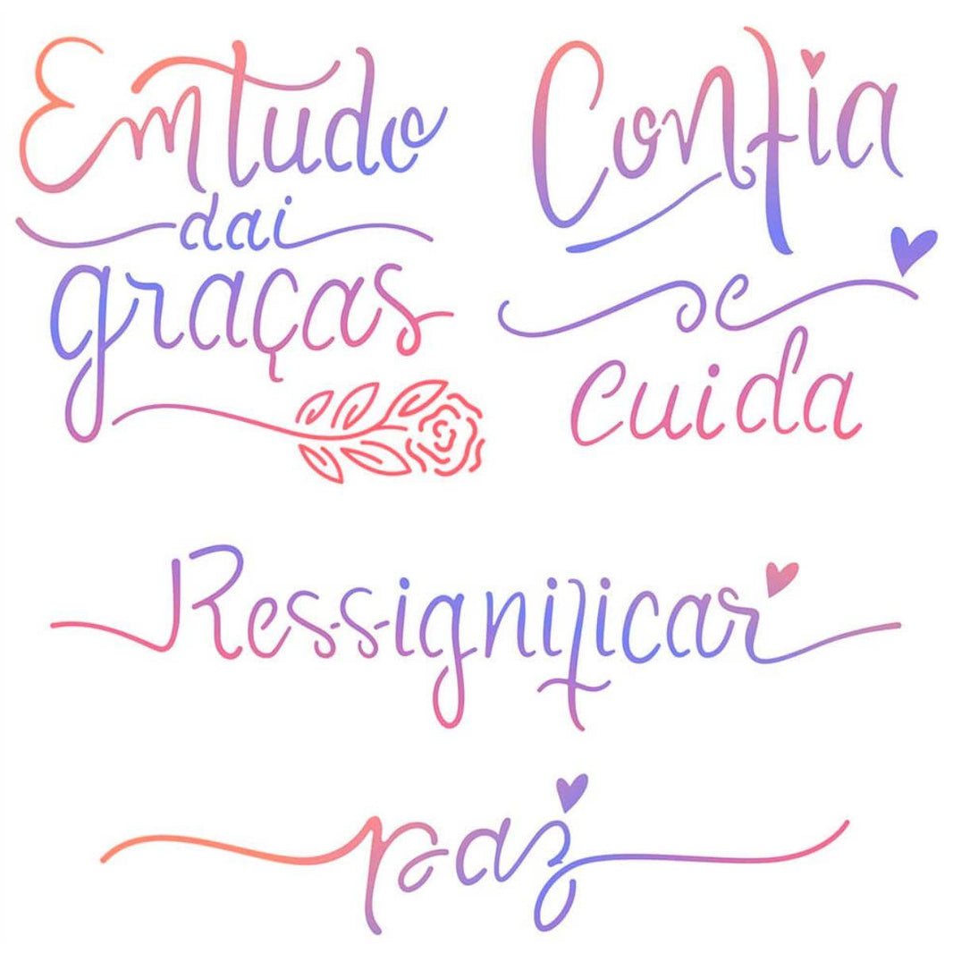 Stencil Litoarte 20x20 STXX-189 Palavras de Agradecimento - Palácio da Arte