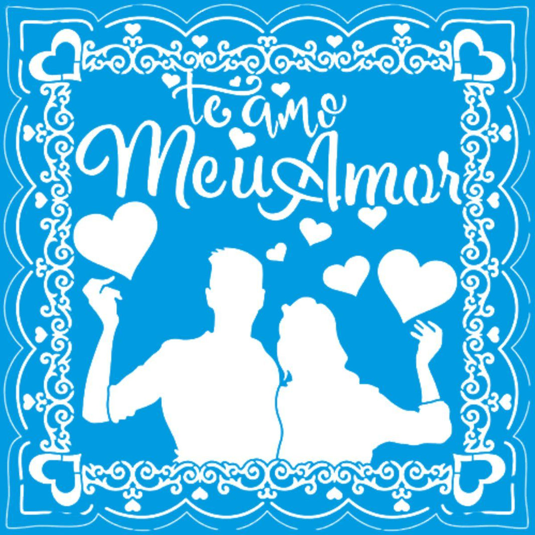 Stencil Litoarte 20x20 STXX-202 Te Amor Meu Amor - Palácio da Arte