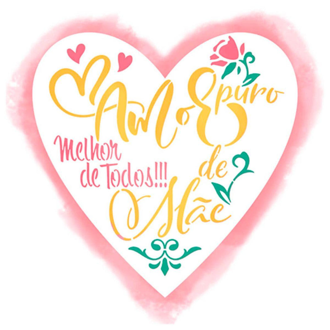 Stencil Litoarte 20x20 STXX-206 Amor Puro de Mãe - Palácio da Arte
