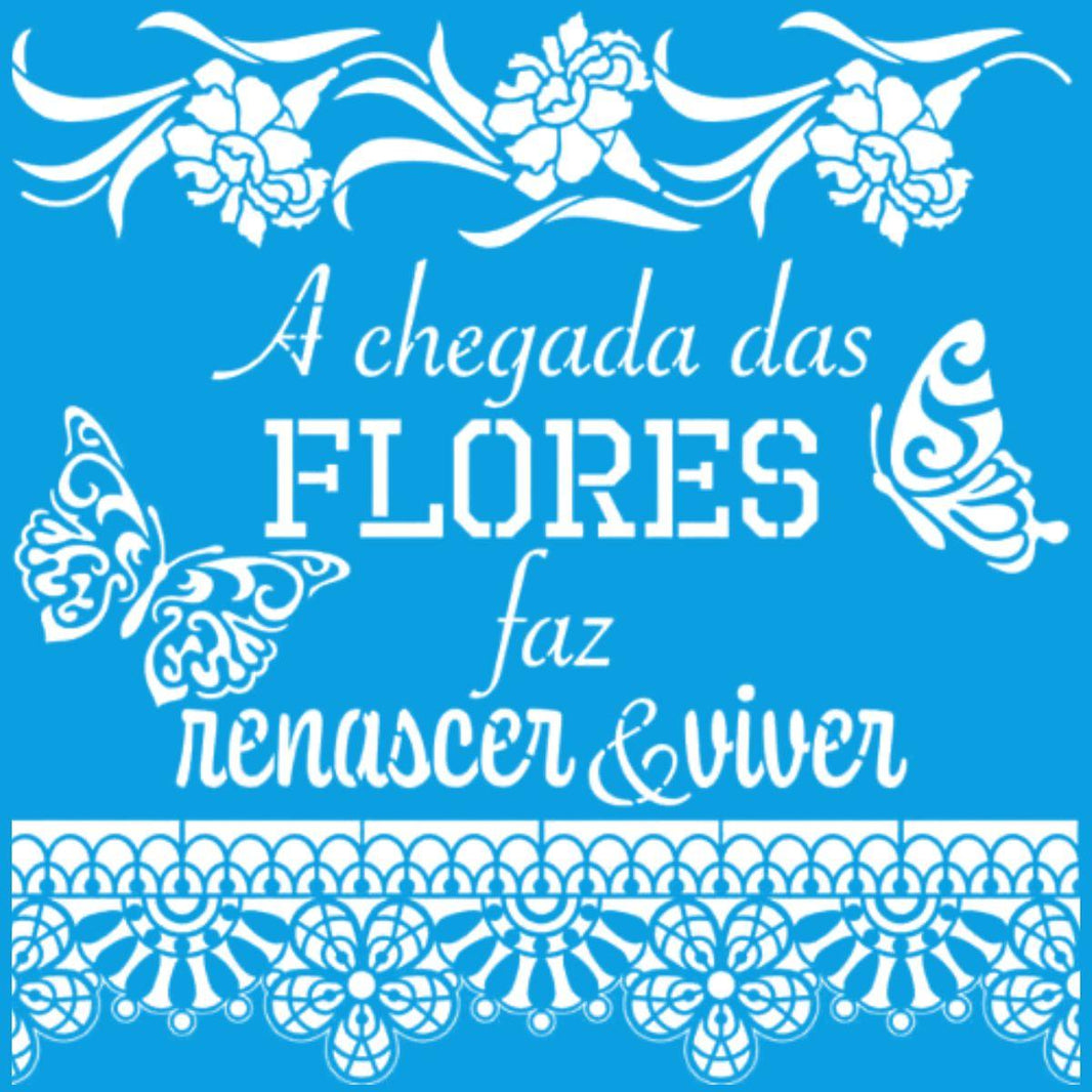 Stencil Litoarte 20x20 STXX-220 A Chegada das Flores - Palácio da Arte