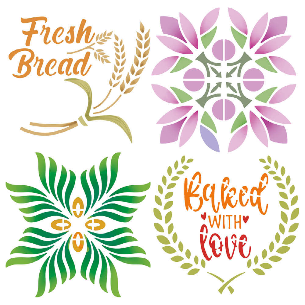 Stencil Litoarte 20x20 STXX-298 Fresh Bread - Palácio da Arte