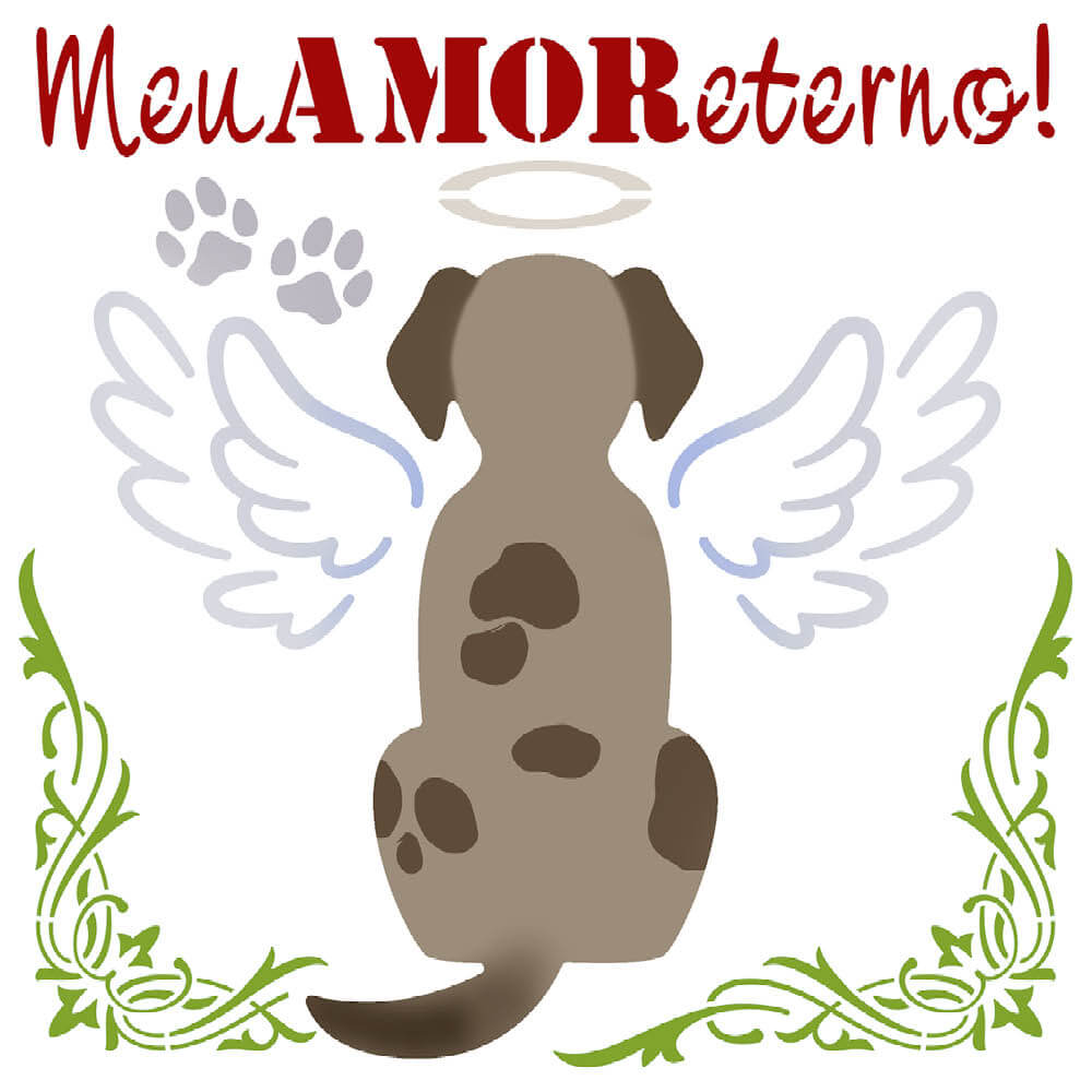 Stencil Litoarte 20x20 STXX-301 Meu Amor Eterno Cachorro - Palácio da Arte