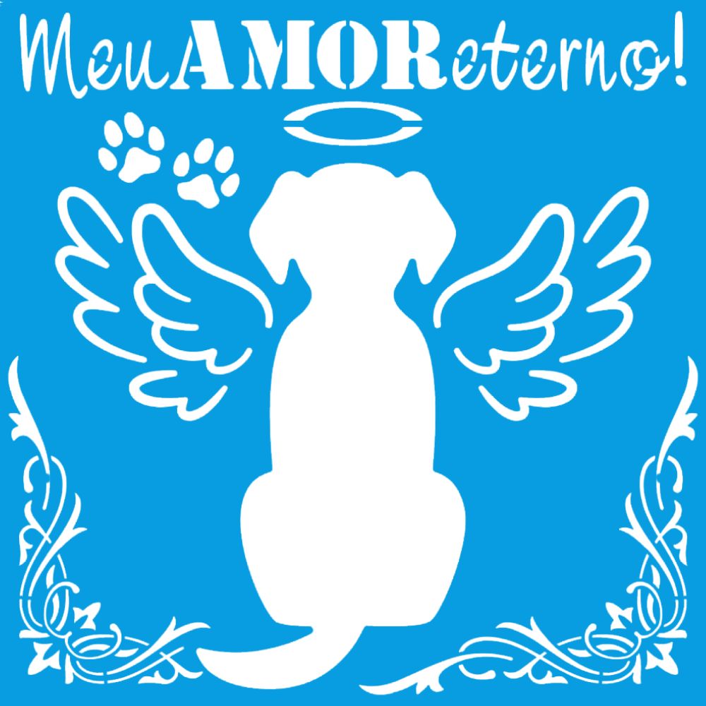 Stencil Litoarte 20x20 STXX-301 Meu Amor Eterno Cachorro - Palácio da Arte
