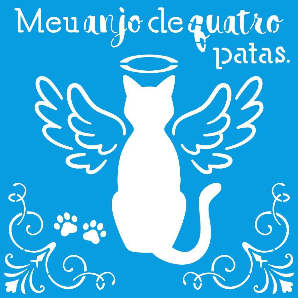 Stencil Litoarte 20x20 STXX-302 Meu Amor Eterno Gato - Palácio da Arte