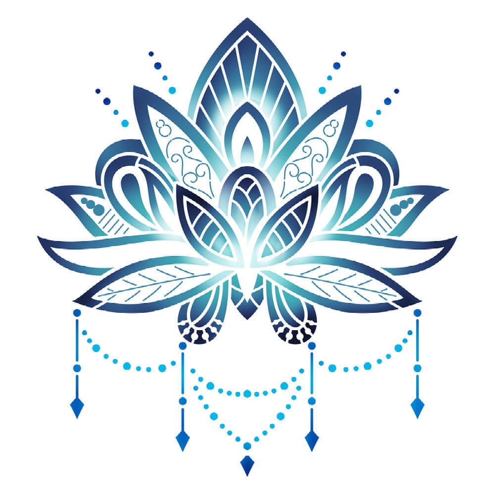 Stencil Litoarte 20x20 STXX-303 Esotérico Místico Flor de Lótus - Palácio da Arte