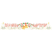 Stencil Litoarte 4x28 STABN-003 Barrado Feliz Natal - Palácio da Arte