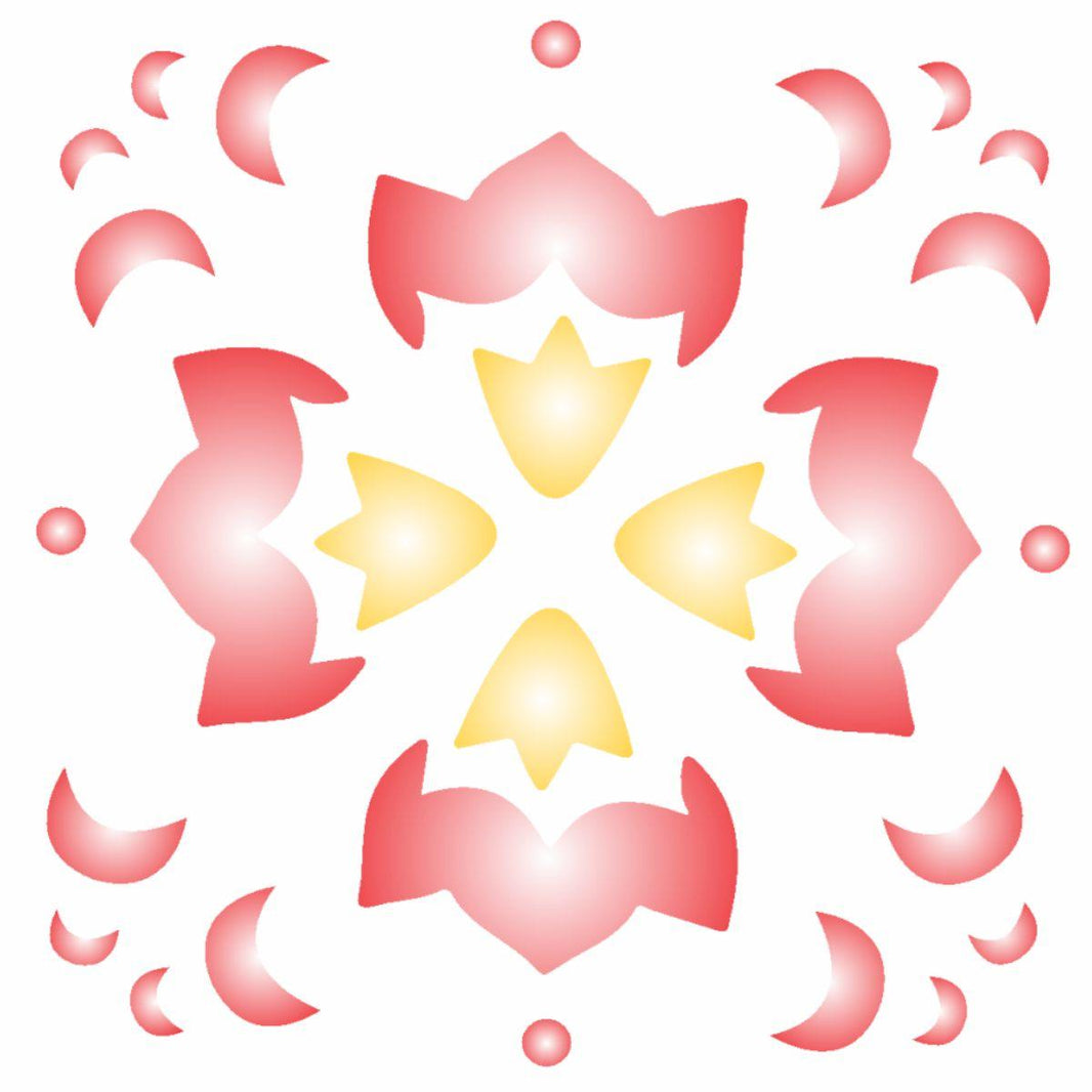 Stencil OPA 10x10 0139 Arabesco Tulipa II - Palácio da Arte