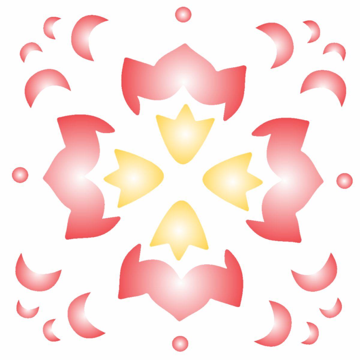 Stencil OPA 10x10 0139 Arabesco Tulipa II - Palácio da Arte