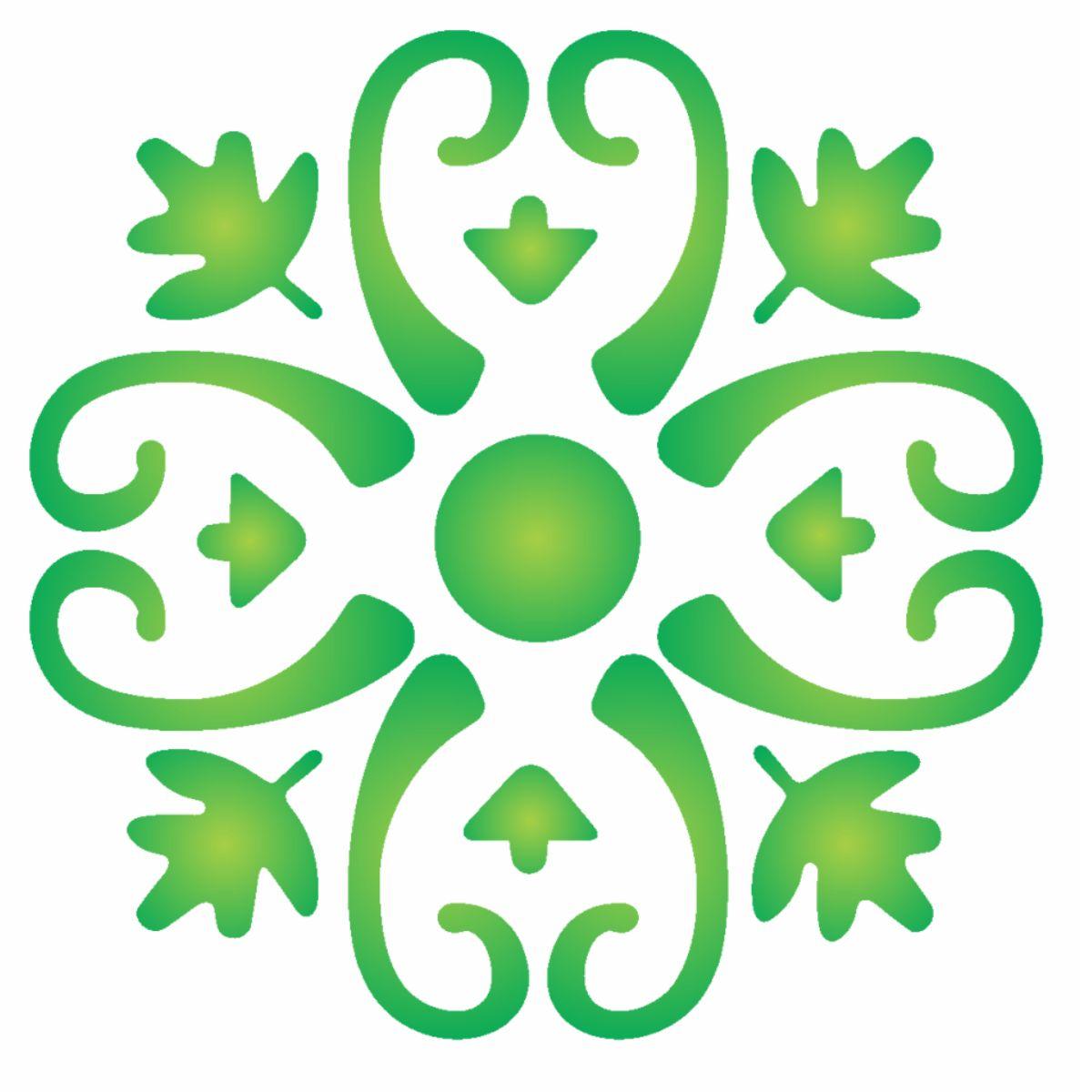 Stencil OPA 10x10 0144 Arabesco Folhas - Palácio da Arte