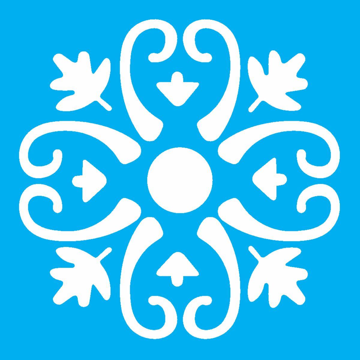 Stencil OPA 10x10 0144 Arabesco Folhas - Palácio da Arte