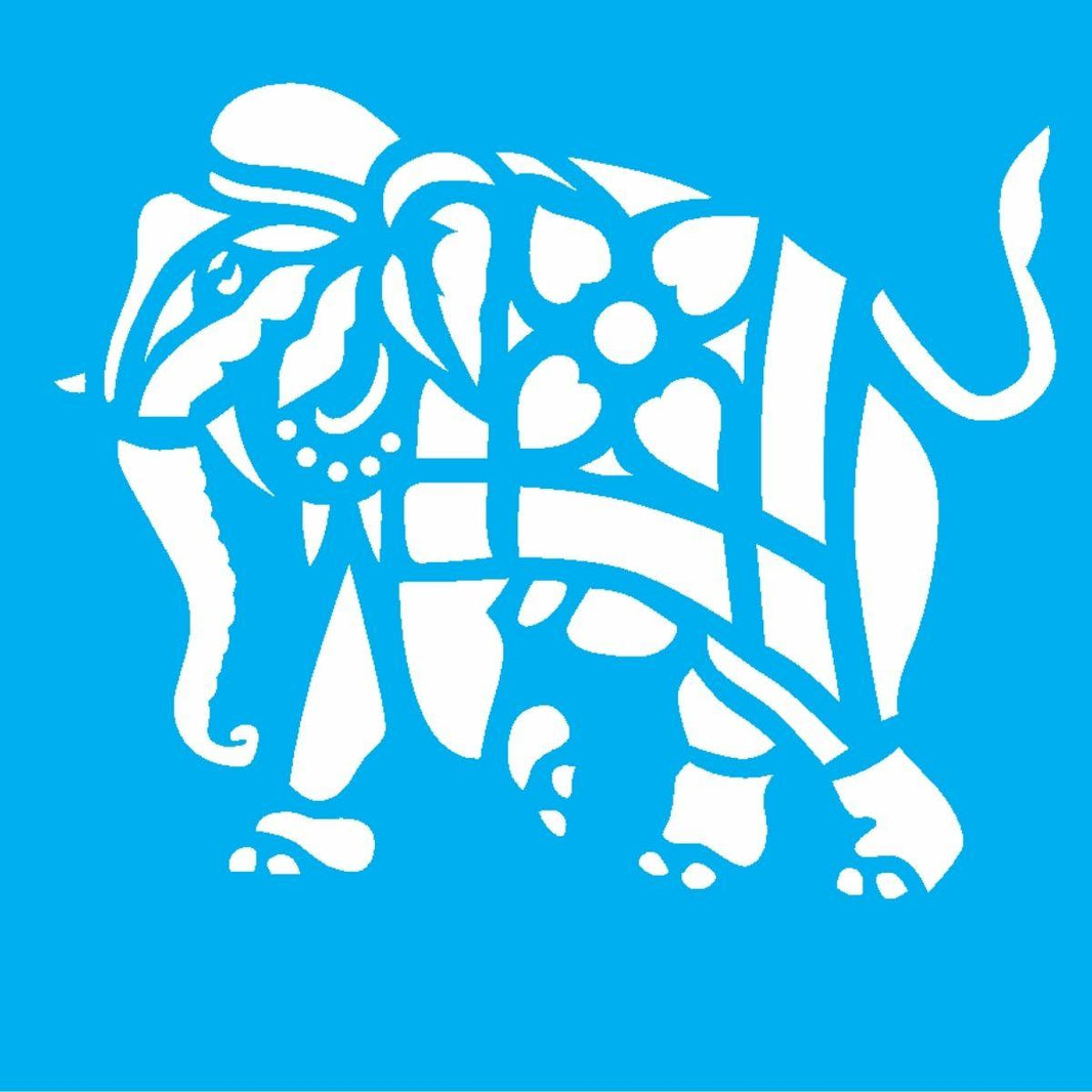 Stencil OPA 10x10 0158 Elefante Tribal - Palácio da Arte