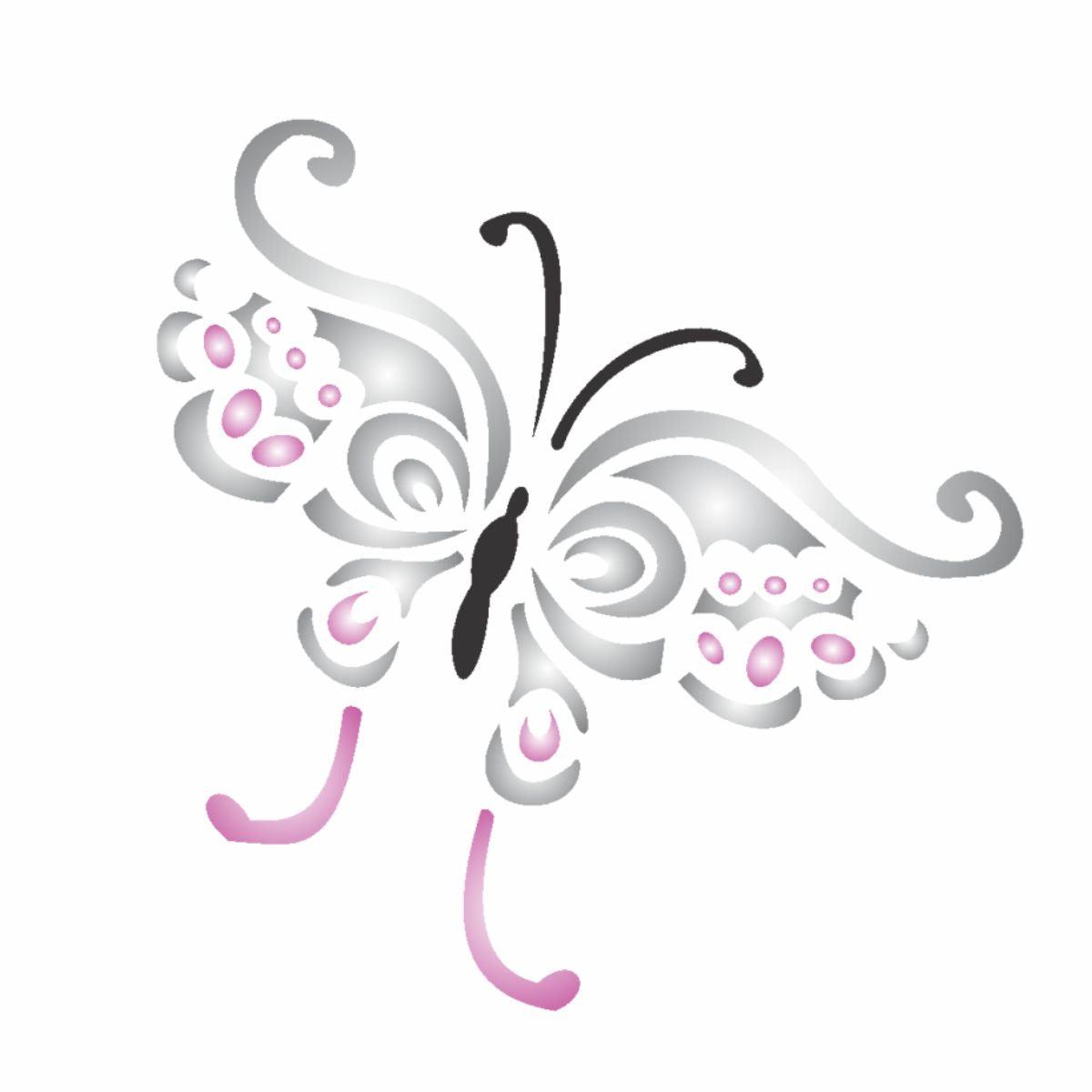 Stencil OPA 10x10 0364 Borboleta Tattoo - Palácio da Arte