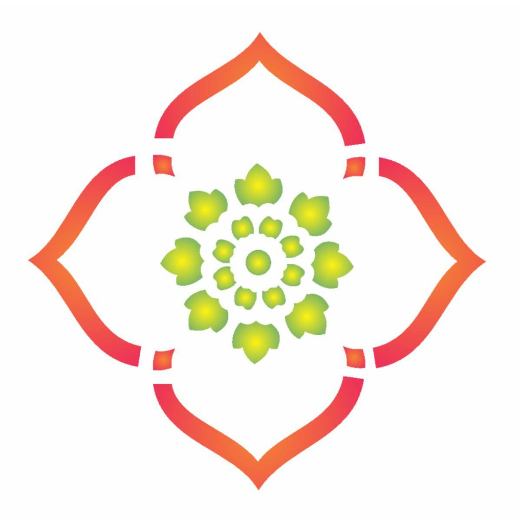 Stencil OPA 10x10 0463 Medalhão Indiano - Palácio da Arte