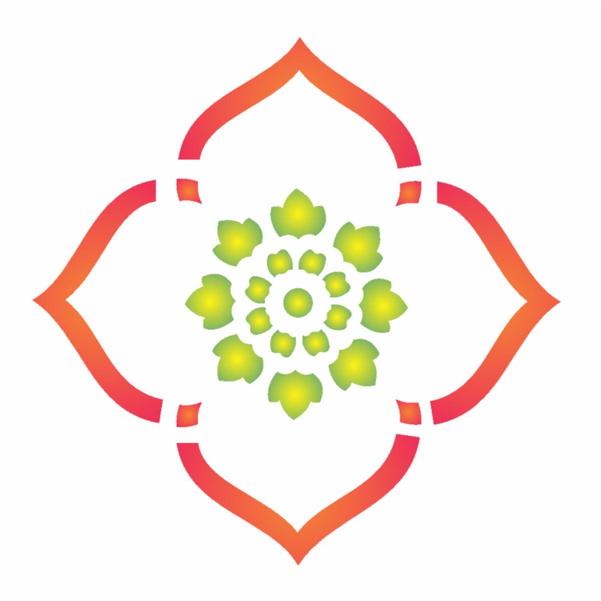 Stencil OPA 10x10 0463 Medalhão Indiano - Palácio da Arte