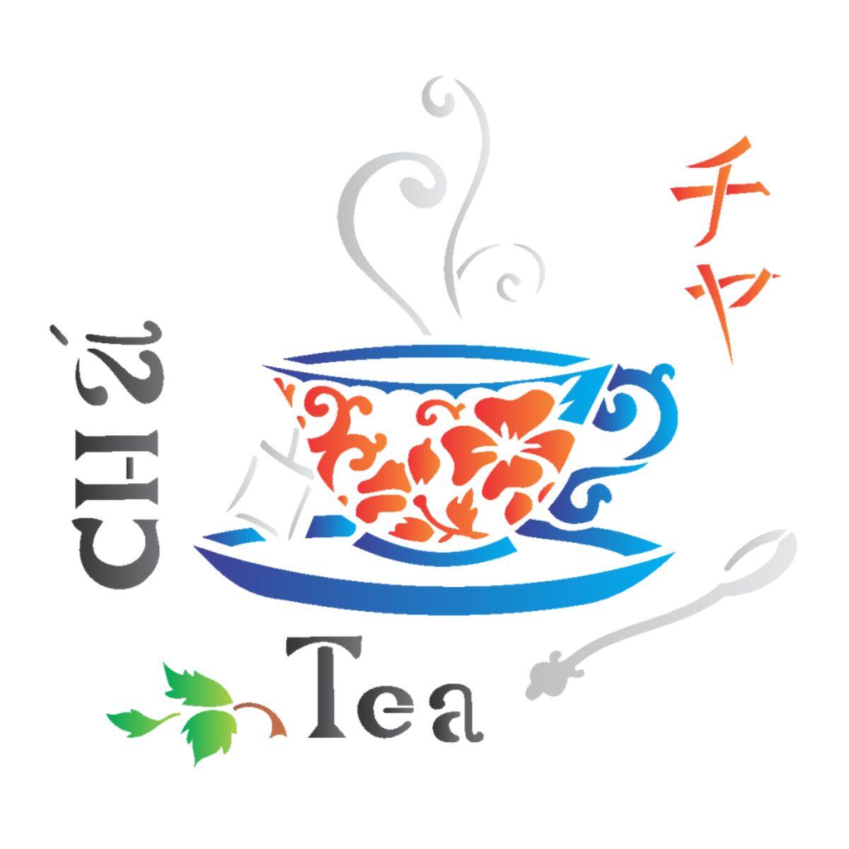 Stencil OPA 10x10 1203 Xícara Estampada - Palácio da Arte