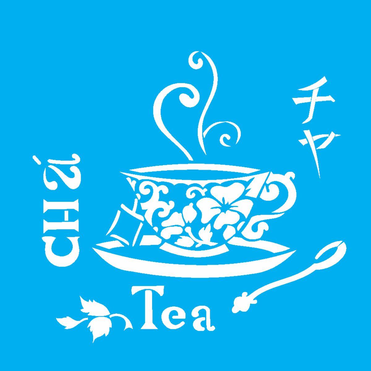 Stencil OPA 10x10 1203 Xícara Estampada - Palácio da Arte