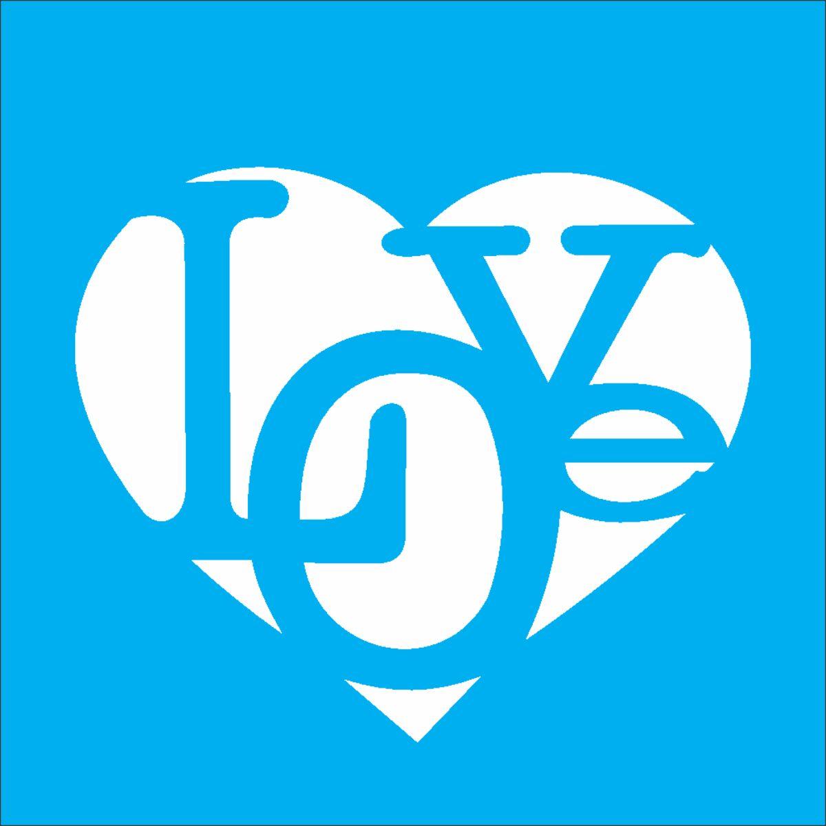 Stencil OPA 10x10 1309 Love Coração - Palácio da Arte