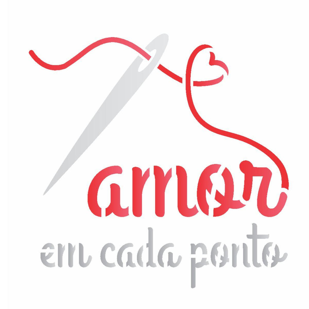 Stencil OPA 10x10 3033 Frase Amor em Cada Ponto - Palácio da Arte