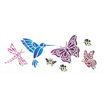 Stencil OPA 10x30 1463 Borboleta Pássaro Abelhas - Palácio da Arte