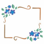 Stencil OPA 14x14 0995 Moldura Flor - Palácio da Arte