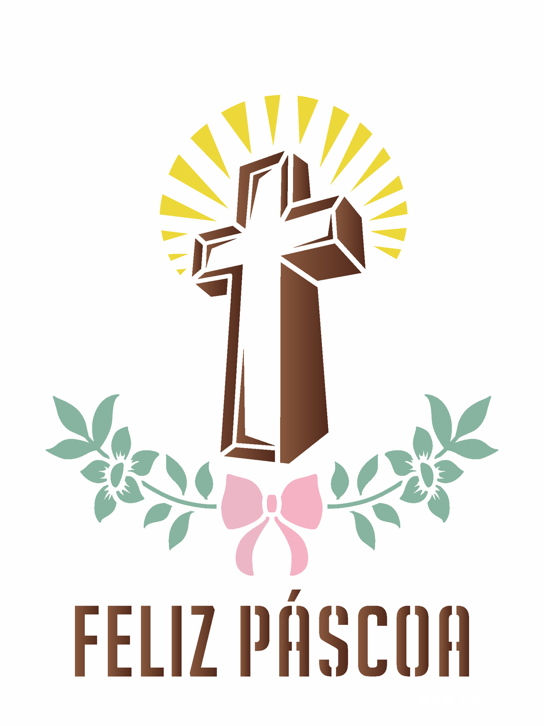 Stencil OPA 15x20 3644 Religião Feliz Páscoa - Palácio da Arte