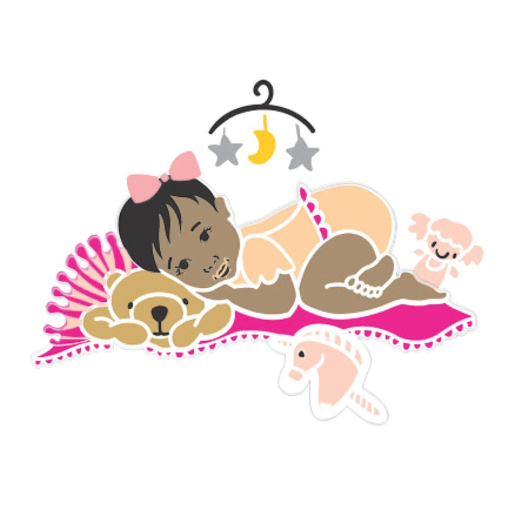 Stencil OPA 17x42 2877 Infantil Bebê Deitada - Palácio da Arte