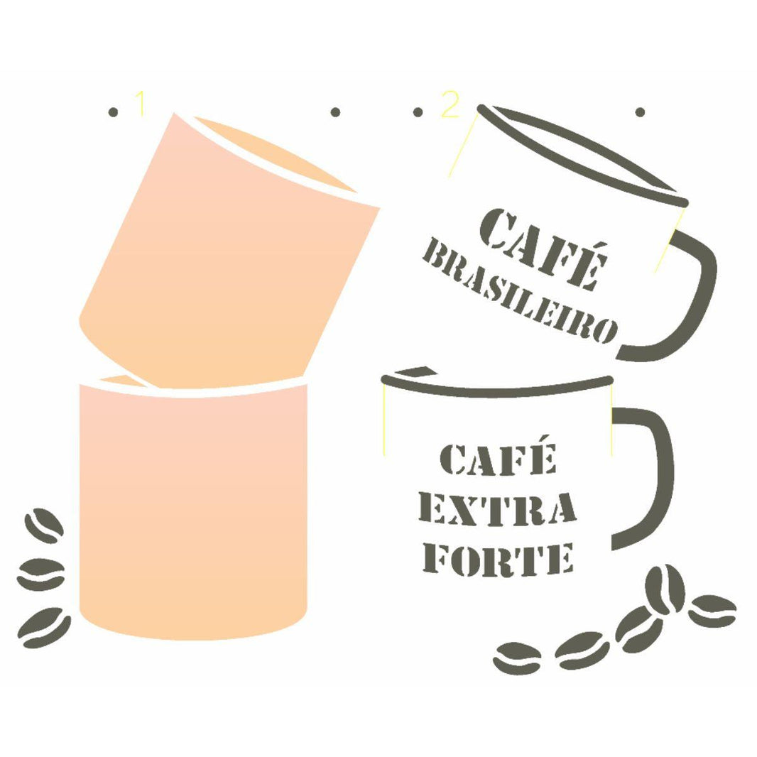 Stencil OPA 20x25 3218 Caneca Café - Palácio da Arte