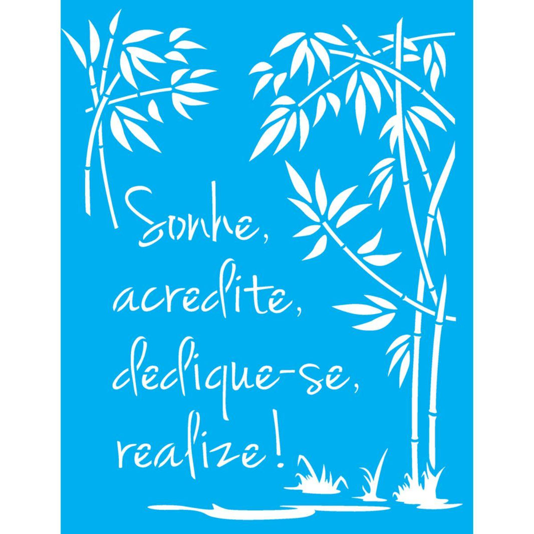 Stencil OPA 20x25 3270 Frase Sonhe Acredite Dedique-se - Palácio da Arte