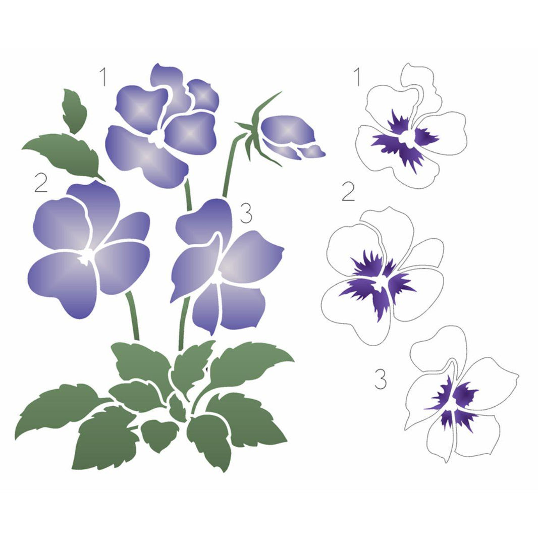 Stencil OPA 20x25 3384 Flor Amor Perfeito II - Palácio da Arte