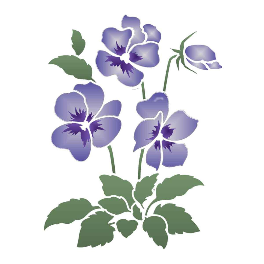 Stencil OPA 20x25 3384 Flor Amor Perfeito II - Palácio da Arte