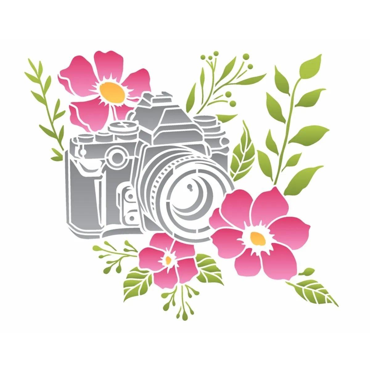 Stencil OPA 20x25 3435 Câmera Com Flores - Palácio da Arte