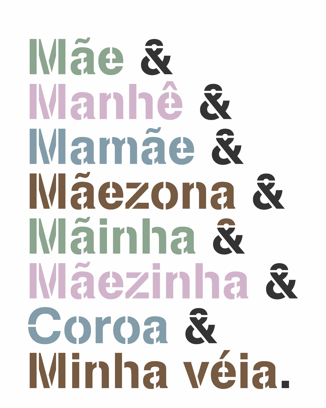 Stencil OPA 20x25 3647 Palavras Mãe - Palácio da Arte