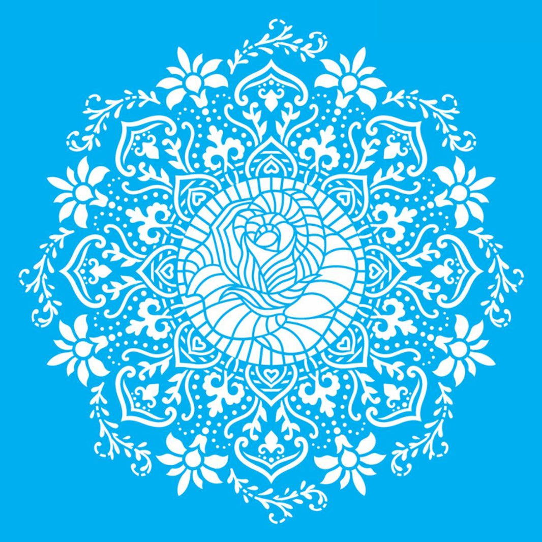 Stencil OPA 30,5x30,5 2987 Mandala Rosa de Saron - Palácio da Arte