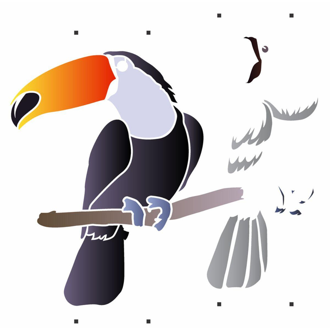 Stencil OPA 30,5x30,5 3142 Animais Tucano - Palácio da Arte
