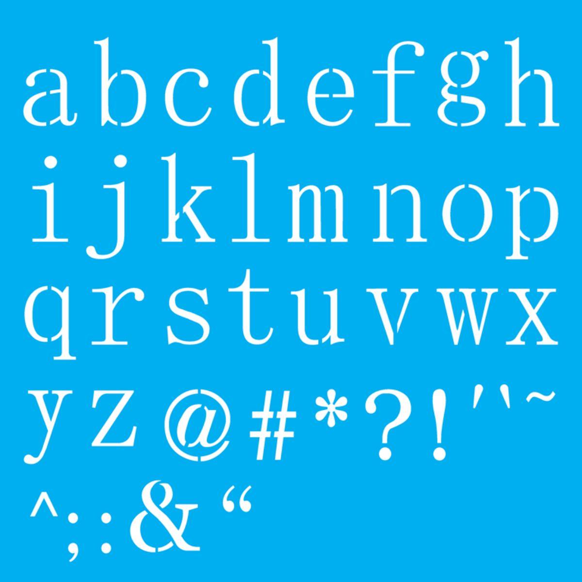 Stencil OPA 30,5x30,5 3421 Alfabeto Reto Minúsculo II - Palácio da Arte