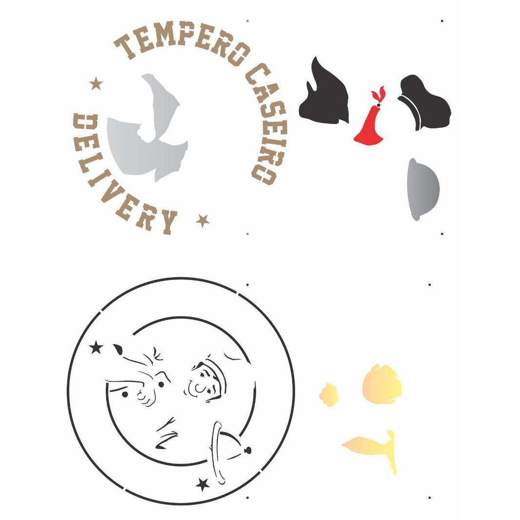 Stencil OPA 32x42 3103 Culinária Cozinheiro I - Palácio da Arte