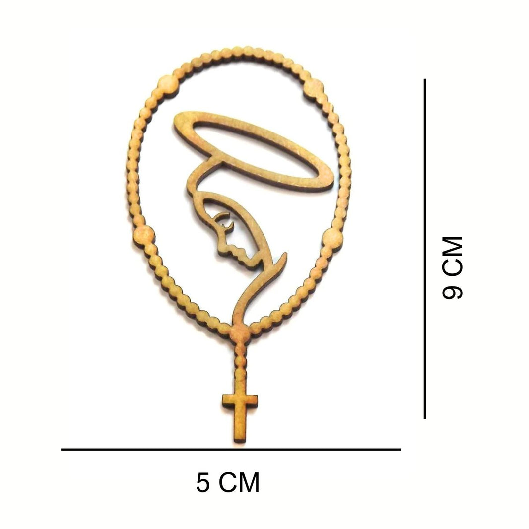 Terço de Maria 9x5cm em MDF - Palácio da Arte