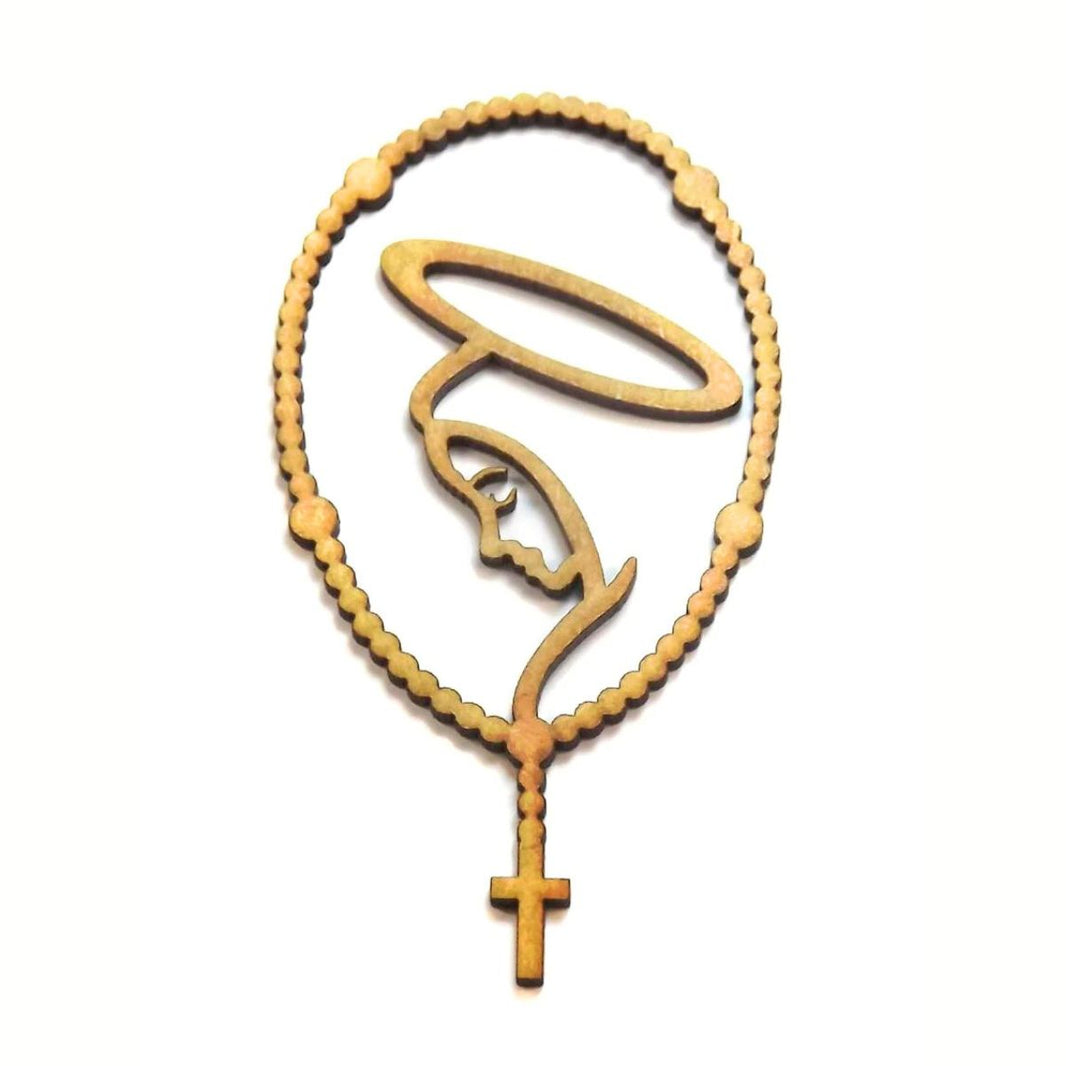 Terço de Maria 9x5cm em MDF - Palácio da Arte