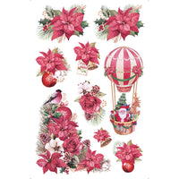 Transfer de Imagem Big 19,5x29,5 TIBN-015 Natal Poinsétias e Papai Noel - Palácio da Arte