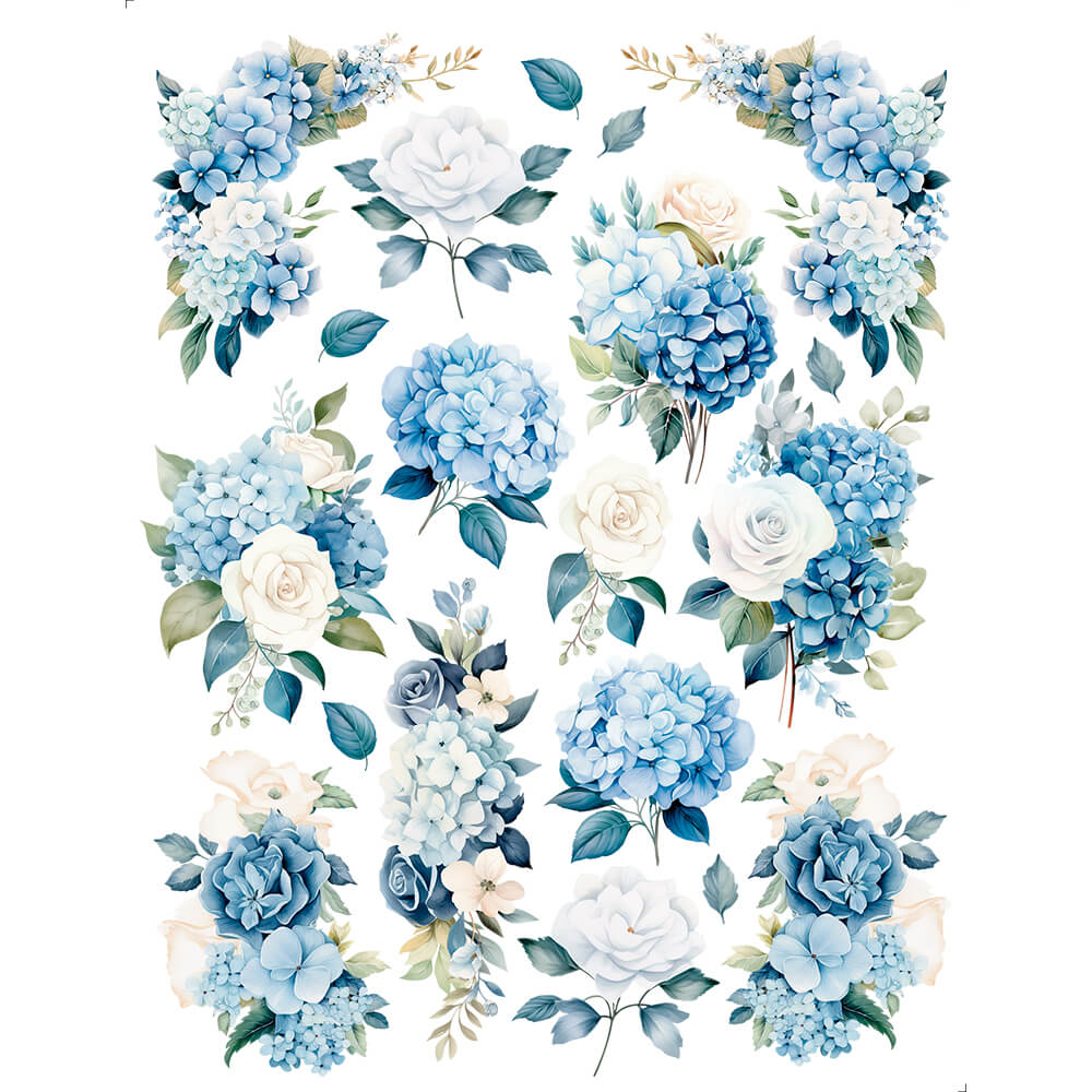 Transfer de Imagem Litoarte 15x19,5 TIM1-002 Hortênsias com Rosas - Palácio da Arte