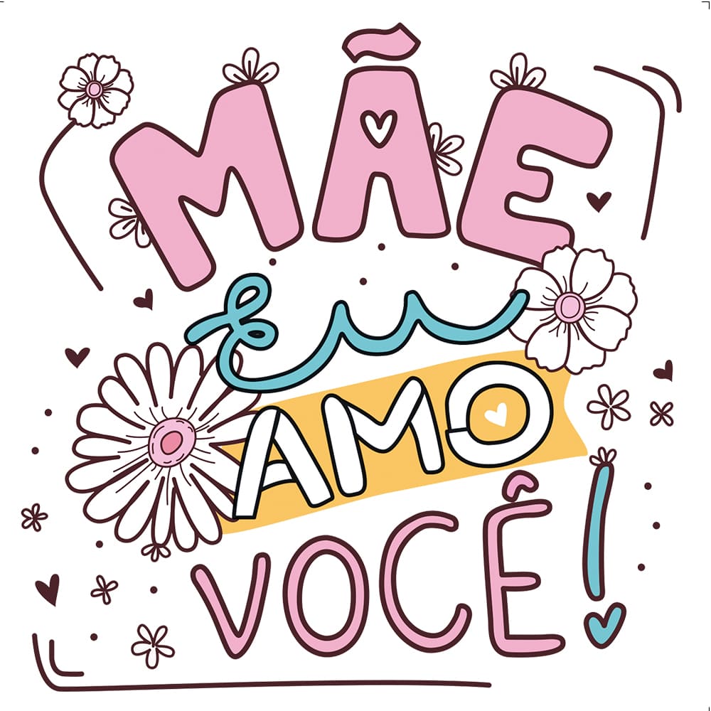 Transfer Têxtil Litoarte 13,5x13,5 TTQ4-013 Frase Mãe - Palácio da Arte