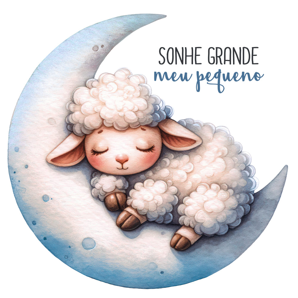 Transfer Têxtil Litoarte 13,5x13,5 TTQ4-025 Ovelhinha Menino - Palácio da Arte