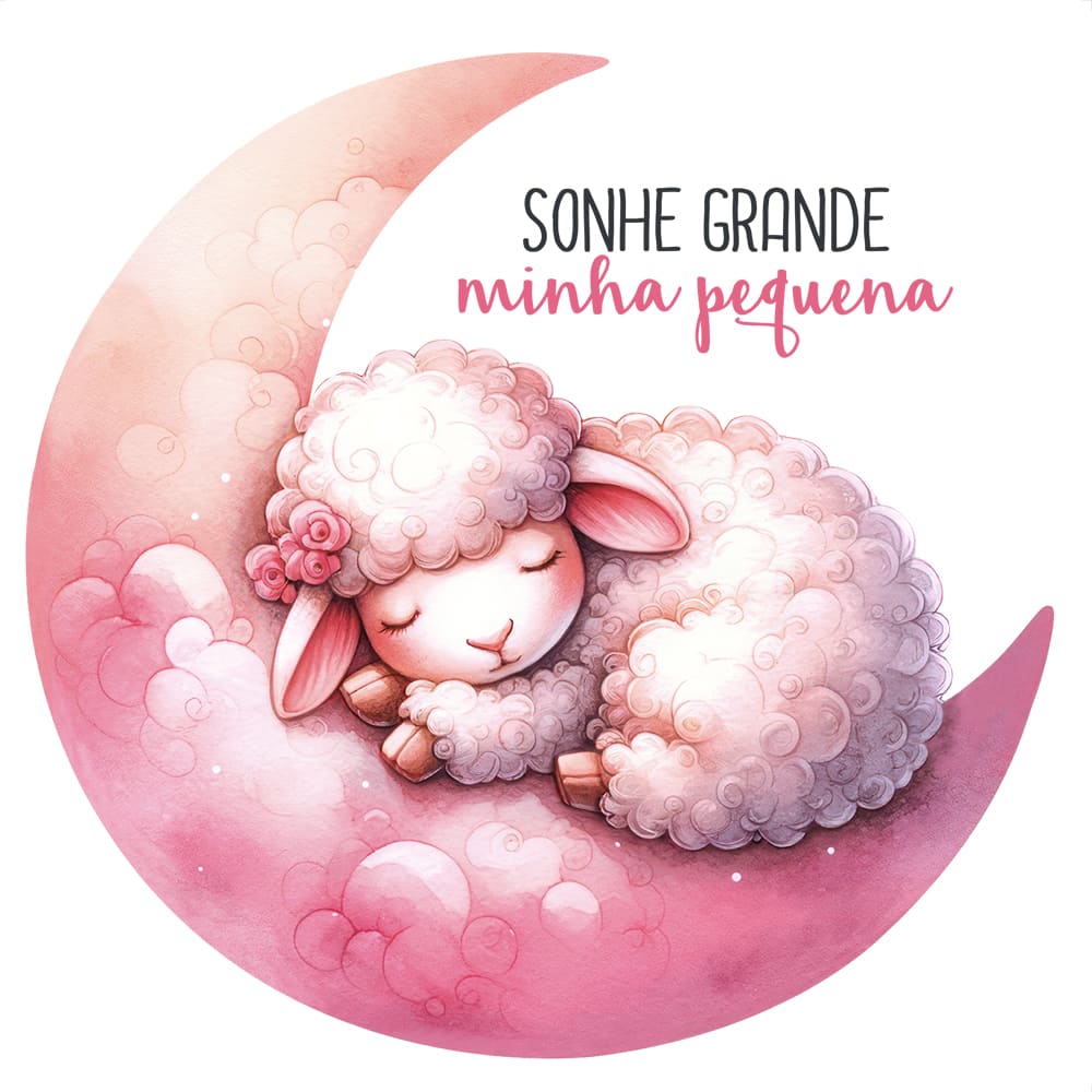 Transfer Têxtil Litoarte 13,5x13,5 TTQ4-026 Ovelhinha Menina - Palácio da Arte