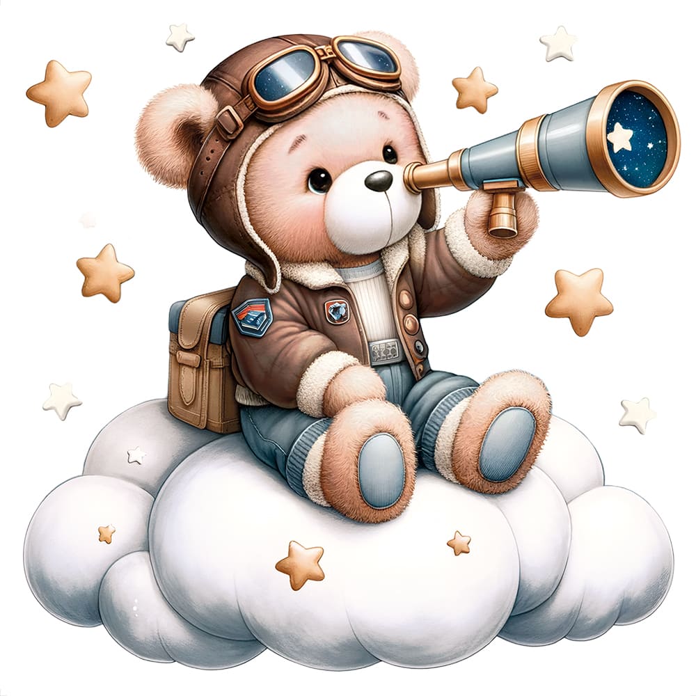 Transfer Têxtil Litoarte 13,5x13,5 TTQ4-032 Urso Aviador II - Palácio da Arte