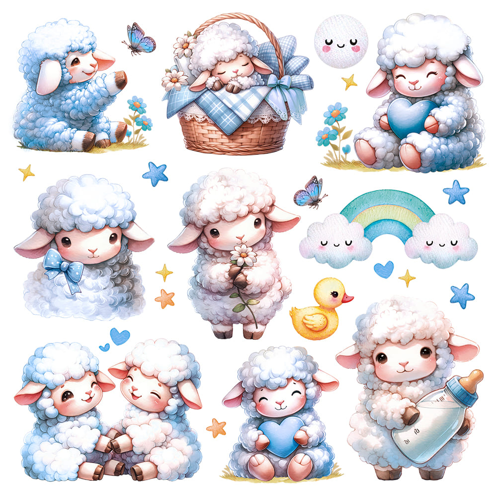 Transfer Têxtil Litoarte 13,5x13,5 TTQ4-036 Ovelinha Menino II - Palácio da Arte