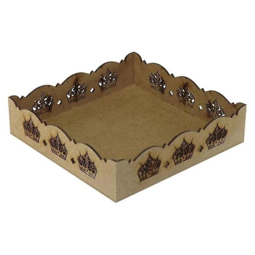 Trio de Cestas Coroa Quadrada em MDF a Laser - Palácio da Arte