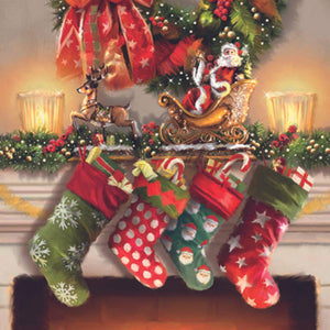 Guardanapo Decoupage Natal Hanging Stockings 33317980 Ambiente com 2 peças - Palácio da Arte