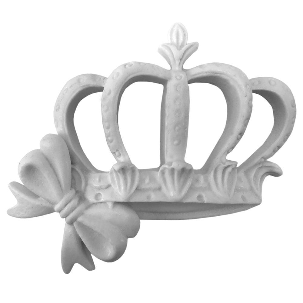 Aplique Coroa Vazada com Laço 10x8,5x1,5cm Resina - Palácio da Arte
