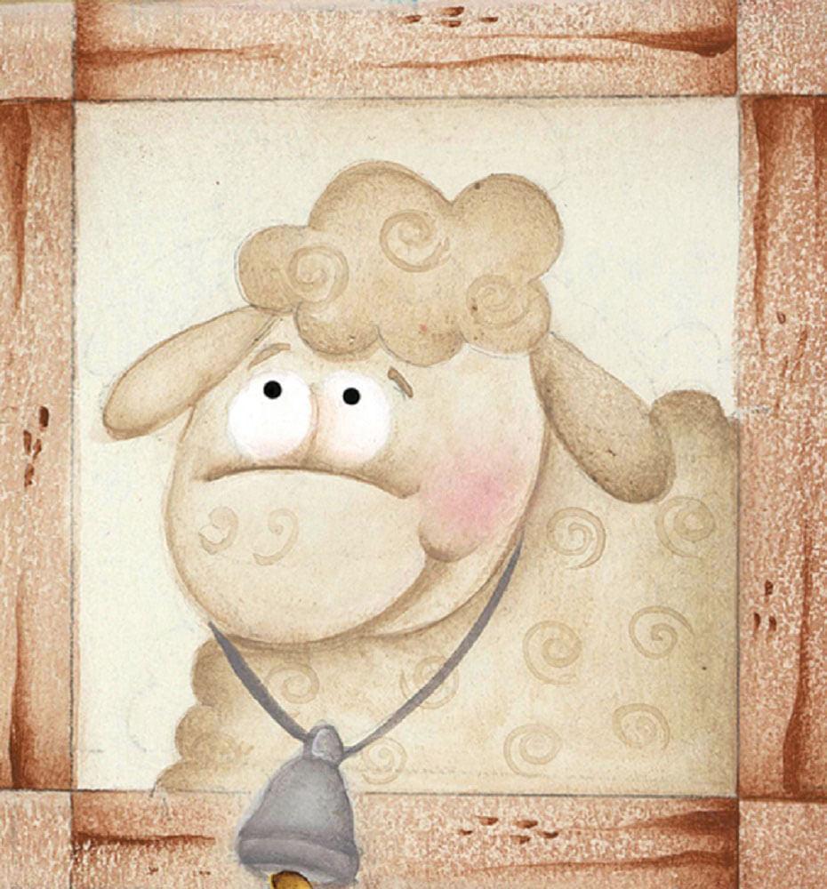 Aplique Decorativo 10cm LMAPC-235 Placa Ovelha em MDF Litocart - Palácio da Arte